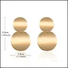 Dangle Chandelier New Design Geometric Earrings Gold Sier Color Statement Round Circle Metal Earring For Women Wholesale Jewelry D Dhdxt