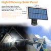 LED LED Solar Garden Lights مستشعر الحركة في الهواء الطلق الحث البشري القابل للتعديل IP65 مصباح جدار الطاقة الشمسية المضاد للماء 122/138/171/198/333