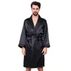 Roupa de sono masculina Bathrobe Bath Rayon Nightgown Summer Summer fino pijamas de mangas compridas