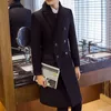 Misto Lana da Uomo Doppio Petto in Lana da Uomo Cappotto Collo in Pelliccia Giacca Invernale da Uomo Cappotti Nero Lungo Sottile Cappotto di Lana da Uomo Uomo BrandClothing WUJ1163 221119