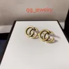 Boucles d'oreilles ￠ ￩talons classiques de la femme Fashion Gold Orees Double G Retro Hollow Letter Boucles d'oreilles Party Bo￮te de bijoux