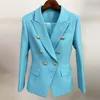 Costumes pour femmes Blazers HIGH STREET est Runway Designer Classic Lion Buttons Double Breasted Slim Fit Veste texturée 221119