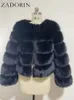 Women's Fur Faux ZADORIN Long Sleeve Coat Winter Fashion Thick Warm Coats Outerwear Fake Jacket Clothing 221119