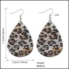 Charm Fashion Leather Waterdrop Dangle Earrings Europe Africa Boho Cute Female Leopard Water Drop Earring For Elegant Girls Women Je Dhrjz