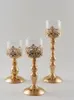 Ljusstakar retro glashållare bröllop bord dekoration kreativa dekorationer ljusstake gåva guld bougeoir en verre a