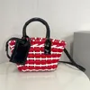 Designer totes bags Weave Bag Women Handbags Bistro Basket With Strap in black varnished calfskin Pocket Purse pink washed denim