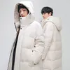 Piumino da uomo Parka 2023 Marca Inverno Lungo Uomo Donna Coppie Caldo con cappuccio Coreano Cotone imbottito Cappotti invernali Con cappuccio Uomo Parka Giacca a vento 221119