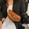 Cadeia Fanny Pack Women Leather Saco de cintura Brand Luxury Mini Female Belt S Fashion Ladies ombro Crossbody 2206219094979