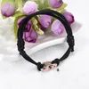 Bangle CJB5020 Black Rope With Heart Charms Handmade Cremation Urn Bracelets Urns Pendant Keepsake Rose Gold Bracelet