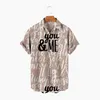 Casual shirts voor heren xl heren brief afdrukken Hawaiiaans shirt mode knop strand korte mouwen snel drogende top S-5XL