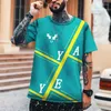 T-shirt da uomo KYCK Camicia a righe Design Felpa casual Stampa 3D Cotone Lycra di alta qualità Allentato oversize 9XL