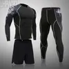 Men's Sleepwear Running Men's Thermal Underwear Underpants Kit Sports Compression Clothing Tracksuit For Men Fitness Slim Joggers Base Layer Set T221017