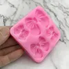 Cute Bow Knot Drip Glue Silicone Mold Handmade Candy Fondant Gum Paste Cake Decor Resin Art Craft Baking Accessories MJ1138