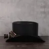 Bérets femmes hommes cuir haut-de-forme Punk lunettes Fedoras magicien Steampunk Cosplay fête casquettes livraison directe 3 taille 13 CM