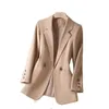 Damenanzüge Blazer Khaki Freizeitanzug Mantel Frühling Herbst Stil Temperament Slim Fit Damen Bequemes Futter Wilder Blazer S-4XL 221119