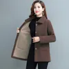 Fourniture f￩minine 2022 Femmes Automne Winter Lambool Veste Femme Femme Femme One Piece de faux pardet Plus taille 5xl P008