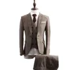 Мужские костюмы 3 штуки Super Size 6xl Brown Herringbone Business Retro Classic Pattern для свадебного черного платья костюма 2022 L220702