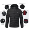 Hommes Down Parkas Hommes 9 Place Chauffée Hiver Vestes Chaudes USB Chauffage Rembourré Thermostat Intelligent Couleur Pure À Capuchon Vêtements Imperméables 221118