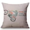 Travesseiro de travesseiro estilo motocicleta de impressão de motocicleta algodão home decorativo sofá almofadas de tampa na cintura do assento do carro fronhas