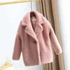 Set di abbigliamento 2022 Inverno Moda Ragazze Cappotto di pelliccia sintetica Teddy Bear Giacche e cappotti lunghi Addensare Parka caldo Capispalla per bambini Abbigliamento D73