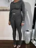 Pantalon deux pièces pour femmes Hugcitar imprimé à la main flexible haut court taille haute Leggings 2 pièces ensemble automne femmes Stretch Sexy Streetwear décontracté 221119