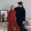 Herren-Nachtwäsche, Damen-Pyjama-Set, warmer Flanell-Pijama, Nachtwäsche, Homewear, dicker Winter-Samt, weiblicher Plüsch-Pyjama-Anzug, Sweatshirt, T221103