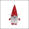 Décorations de Noël Noël Santa Peluche Poupée Visage À La Main Elf Nain Décoration Maison Cadeau Drop Livraison Jardin Fête Fête Supp DHQ09