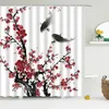 Занавески для душа в китайском стиле цветочная птица водонепроницаем