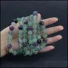 Other Jewelry Sets 8Mm Natural Stones Strand Bracelet Morganite Amethyst Amazonite Yoga Gemstone Beads Healing Crystal Stretch Brace Dhfl9