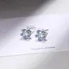 스터드 Utimtree Crystal Earrings 웨딩 패션 파란색 CZ 지르콘 스타 귀걸이 여자 파티 생일 스터드 190N