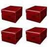 Watch Boxes 4Pcs Wood Display Box Case Collection Vintage Style Jewelry Storage Organizer For Women Men - Red