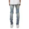 Jeans da uomo High Street Fashion Jeans da uomo Personalità pieghettati Jeans da uomo elasticizzati strappati slim fit Moda europea e americana 221119