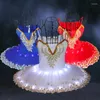 Abbigliamento da palcoscenico Costumi per spettacoli di balletto professionale Abiti da ballo luminescenti per il lago dei cigni femminili Led Light Dancing H501