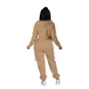 Women Two Piece Pants Irregularity Sports Sweatsuits Long Sleeve Hoodie and Sweat Pants Winter Warm Zip Up Tracksuit Set