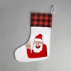 Sublimation Christmas Socks Linen Blanks Double Sided Printing Heat Press Sock Bag Festive Decorations Santa Ornament Gift Wholesale SN252