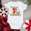 Damen-T-Shirts „Mein erstes Weihnachten als Vater/Mutter“, passende Familienkleidung, T-Shirt, Vater-Mutter-Baby-Look-Outfits, Oberteile, Baby-Overalls