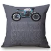 Travesseiro de travesseiro estilo motocicleta de impressão de motocicleta algodão home decorativo sofá almofadas de tampa na cintura do assento do carro fronhas