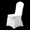 50Pcs 100Pcs Stretch Elastic Universal White Spandex Wedding Chair Covers for Weddings Party Banquet el Polyester Fabric T200601270O