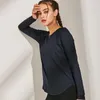 LU-WT188 Kvinnor Aktiv underkl￤der Yoga Skjorta Girls Shrits Running Long Sleeve Ladies Casual Outfits Adult Sportswear Apport Fitness Wear