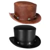 Basker Stovipe Top Hat Magician Costume Halloween Fancy Dress Pu Leather Showman