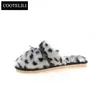 Cootelili Kobiet Kapcie buty zimowe dla kobiet Nowa moda Faux Fur Leopard Druku