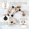 Baby Teethers Toys Wooden Teether Baby Play Gym Pacifier Clip Chain Silicone Beads Personalize Dummy Clip Baby Teether Stroller Toys Pram Clip Bell 221119