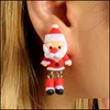 Charme Beautif Enfants Boucle D'oreille À La Main En Argile Polymère Douce Père Noël Boucles D'oreilles Pour Femmes Mode Noël Piercing Oreille Goujons Bijoux Gi Dhr1M