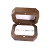 Bolsas de jóias D7WB Walnut Wooden Storage para case Women Girls Proposed Wedding Rings Box