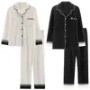 Mäns Sleepwear Quheng Par Sleepwear Cotton Winte New Pyjamas Set for Woman 2022 Autumn Long Sleeved Trousers Casual Mens Home Clothing T221103