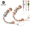 PACIFIER HOLDER CLIPS# LÅTA GÖRA 1PC BABY PACIFIER DUMMY Luxury Nipple Chain Soother Feeder Pacifier Silicone virkade pärlor Panda Rabbit Food Grade 221119