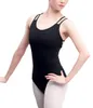 Scene Wear Women Ballet Leotard Vuxen Sk￤r ut bakl￶st dubbel axelband Fitness Gymnastics Wear Perform Bodysuit Top