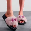 Vrouwen slippers mode indoor konijn oor vrouwen slipon open teen flat warme winter slippers huis binnen slaapkamer niet -slip schoenen J220716