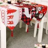 Kerstdecoraties Print Kerstboom Sneeuwman Placemats Tafelkleed Red Home Kitchen Dineren Koffie Matten Decoraties Decor DHN1V