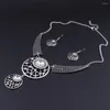 Necklace Earrings Set Fashion Crystal Bridal For Bride Silver Wedding Party Costume Jewellery Accessories Women